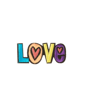Bügelpatch Love mehrfarbig