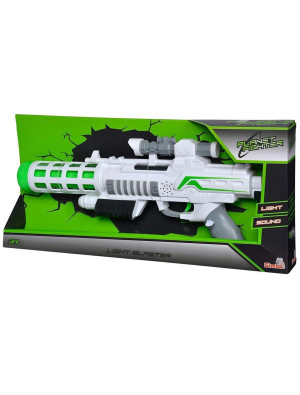 Pistole Planet Fighter mit Licht und Sound Kinder grün/weiß