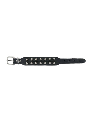 Armband Rocker mit Nieten 2-reihig schwarz/silber