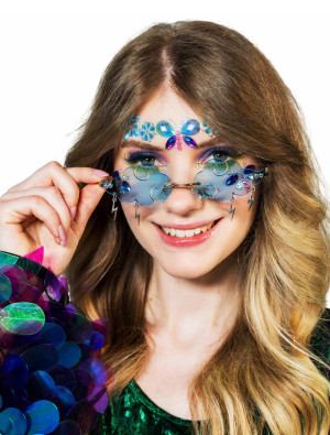 Brille Sturmwolke mit Blitzen hellblau