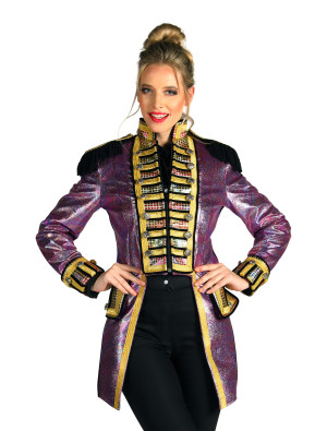 Jacke Zirkusdirektorin metallic Damen lila XS