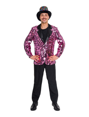 Blazer mit Spiegelmosaik Herren rosa 5XL