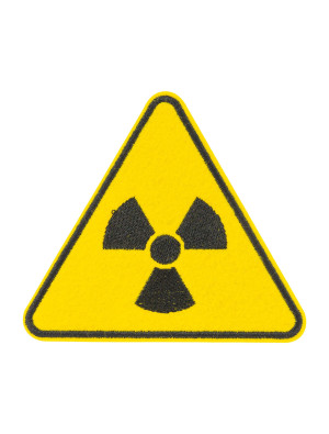 Bügelpatch Radiation Hazard 9,5cm schwarz/gelb