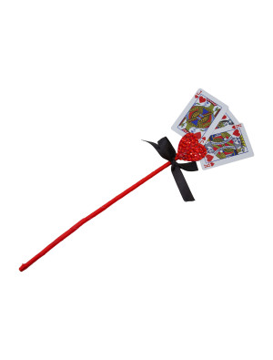 Stab mit Spielkarten rot