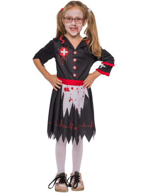 Kleid blutige Krankenschwester für Mädchen in Rot | Halloween & Karneval Kostüm | Deiters