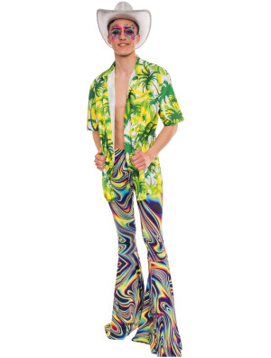 Hawaiihemd Print Herren grün 4XL