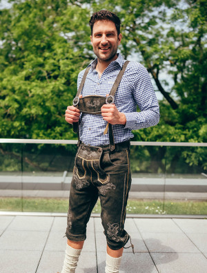Lederhose Henry 3/4 lang, Herren, Braun | Trachtenmode für Oktoberfest | Deiters