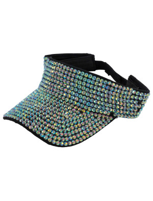 Sonnencap Strasssteine silber/schwarz one size