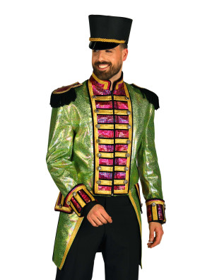 Jacke Zirkusdirektor metallic Herren grün M