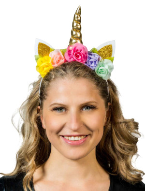 Haarreif Einhorn weiß/gold
