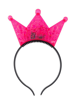 Haarreif LED Krone pink