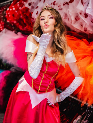 Kleid Prinzessin Märchen Damen rot S