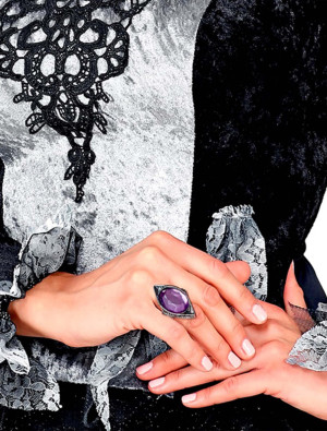 Ring mit Stein silber/lila