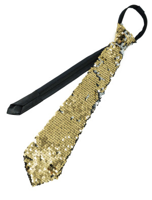 Krawatte Wendepailletten gold/silber