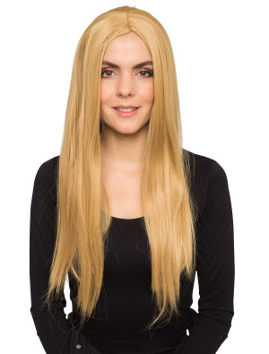 Perücke lang glatt blond one size