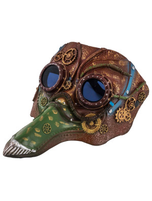 Maske Steampunk Rabe grün/braun