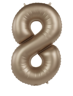 Folienballon Zahl 8 L matt gold