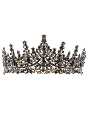 Diadem mit Steinen Damen schwarz