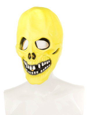 Maske Totenkopf neongelb