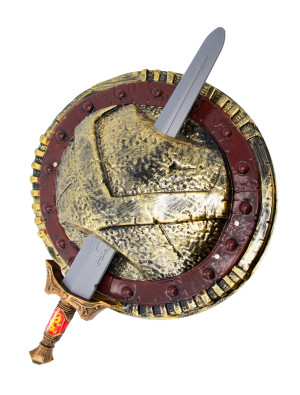Wikingerschwert mit Schild 67cm braun/gold
