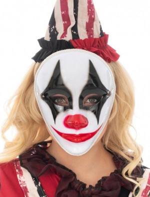 Maske Clown schwarz/weiß/rot