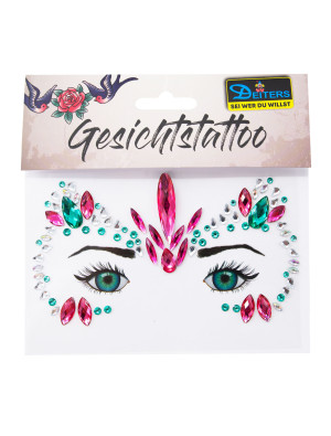 Gesichtsstrasssteine pink/türkis