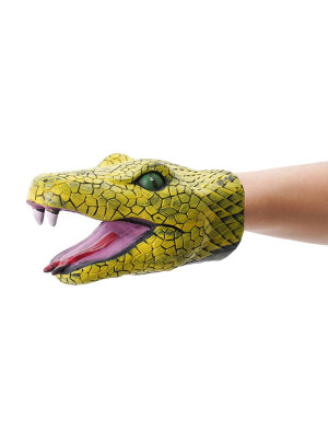 Handpuppe Schlange grün