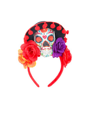 Haarreif Dia de los Muertos bunt