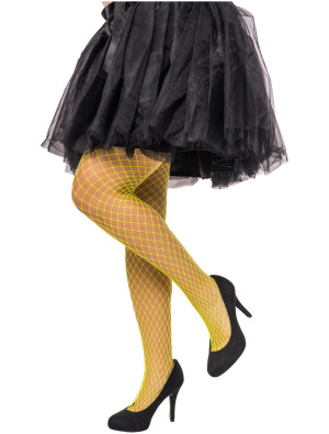 Netzstrumpfhose medium Damen neongelb L/XL