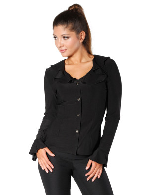 Bluse Jersey schwarz XS in schwarz für Damen | Kostüm für Halloween & Karneval | Deiters