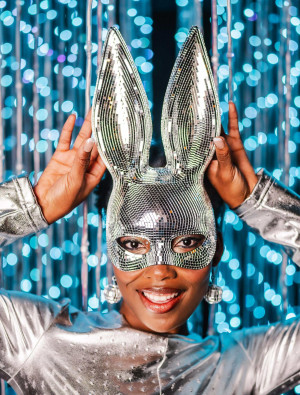 Maske Bunny silber