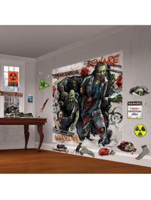 Wanddeko Zombie-Set 32-tlg. bunt