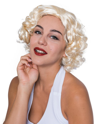 Perücke Marylin kurz lockig hellblond one size