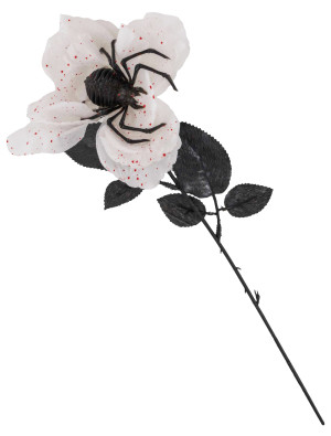 Blume mit Spinne weiß/schwarz | Partydeko für Karneval, Halloween & mehr | Deiters
