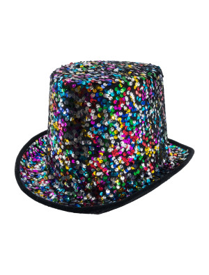 Zylinder Pailletten rainbow one size