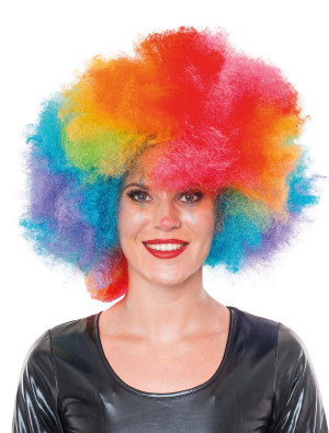 Perücke Hippie Lockenkopf groß rainbow