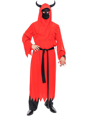 Teufel Kostüm für Herren | Robe Teufel mit Schwanz 3-tlg. Rot | Halloween Kostüm | Deiters
