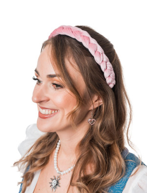 Haarreif geflochtenes Band rosa