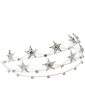 Diadem Sterne mit Steinen silber