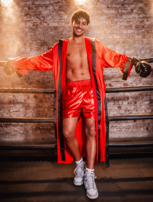 Mantel Boxer Herren rot/schwarz one size