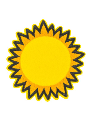 Bügelpatch Sonne 10cm gelb
