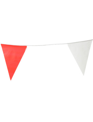 Wimpelkette 10m rot/weiß | Partydeko für Karneval, Halloween & mehr | Deiters