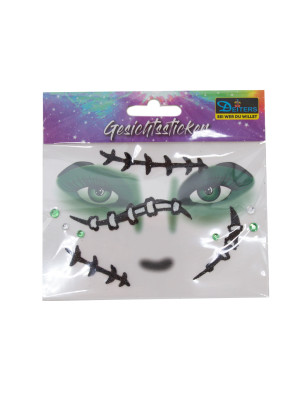 Gesichtssticker Monster schwarz/weiß