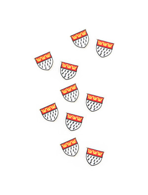 Bügelpatch Kölner Wappen 10 Stk. 2,2x2,2cm schwarz/weiß/rot