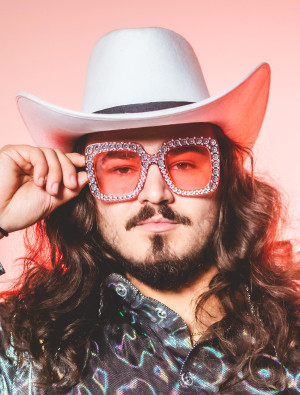 Brille eckig mit Strass pink