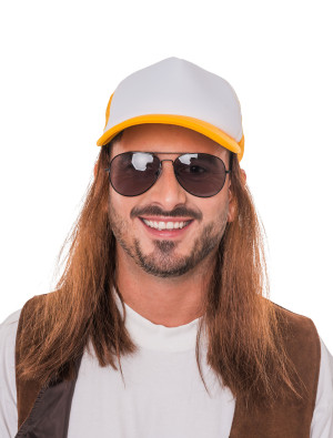 Baseballcap mit Haaren gelb/weiß