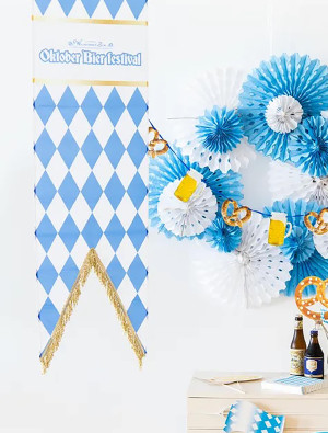 Wimpel Oktober Bierfestival 40 x 180cm blau/weiß