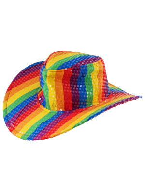 Cowboyhut Pailletten rainbow one size