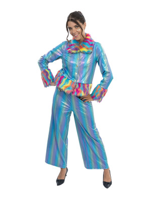 Kostüm Fancy Glitzer 2-tlg. Damen türkis S