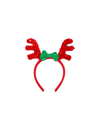 Haarreif Rentiergeweih mit Schleife rot/grün | Kostümzubehör & Accessoires für Karneval & Halloween | Deiters